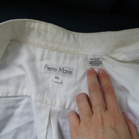 White 1990s Vintage GM Goodwrench Embroidered Button Down Shirt (Men's 15.5) - Picture 3 of 6